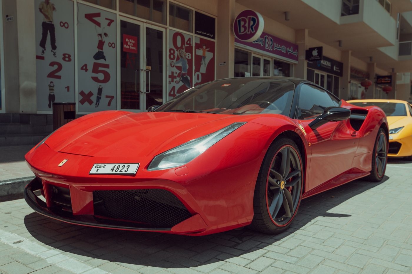 Driver behind the wheel of a luxury rental car in Tampa Bay